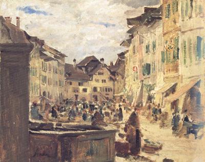 Albert Anker Market in Murten (nn02) France oil painting art